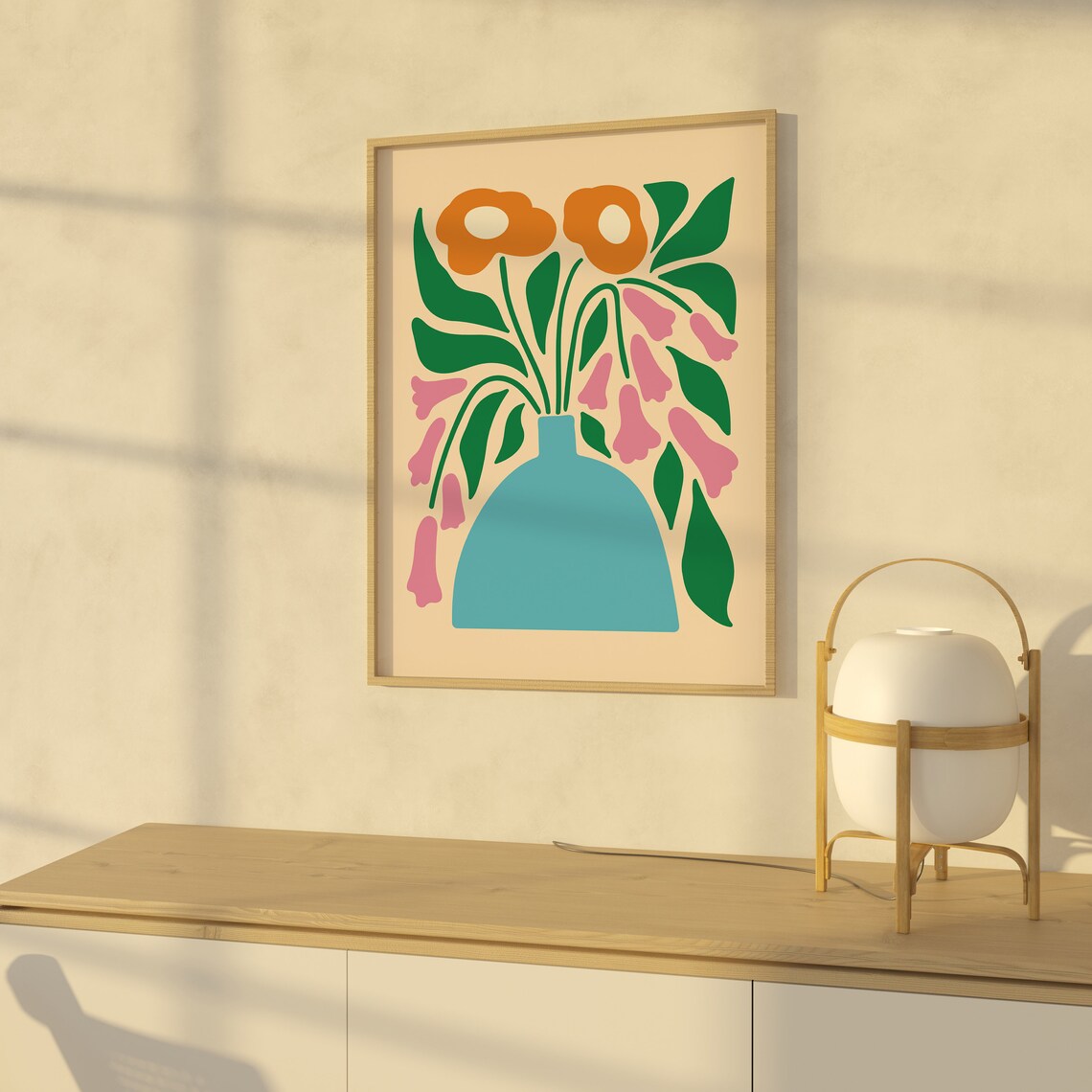 Flowers Boho Art Print, Botanical Living Room Decor - Image 3