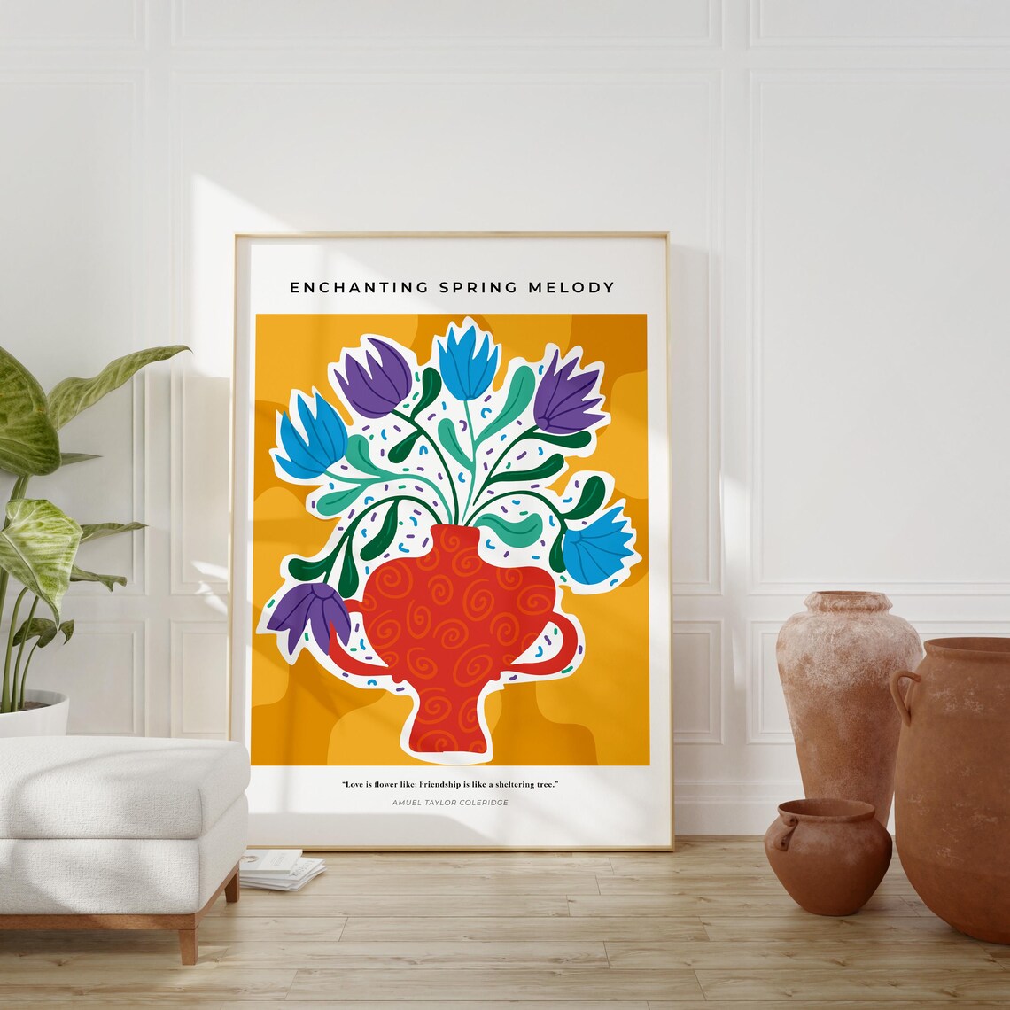 Spring Melody, Mid Century Botanical Art Print