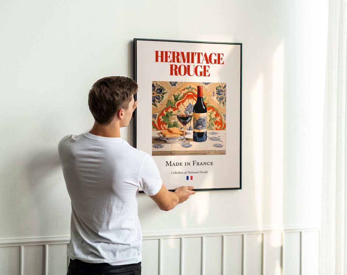 Hermitage Rouge On Maiolica Tile Poster, Traditional Drome - Image 3