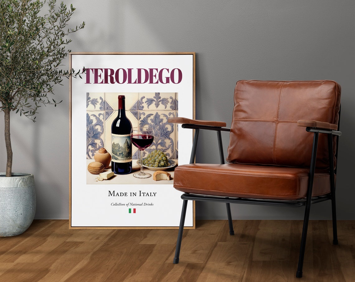 Teroldego On Maiolica Tile, Italian Beverage Art Print - Image 3