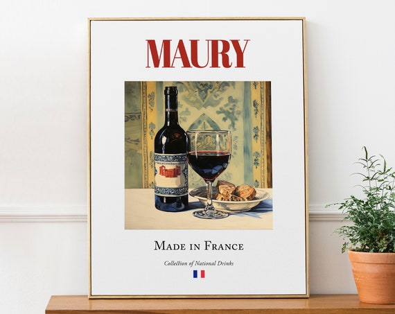 Maury Wine on Maiolica Tile, Kitchen Bar Poster