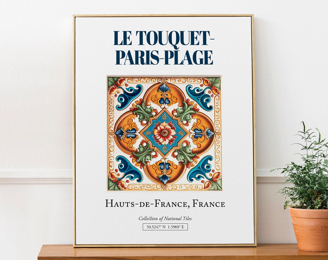 Le Touquet-Paris-Plage Folk Traditional Travel Poster
