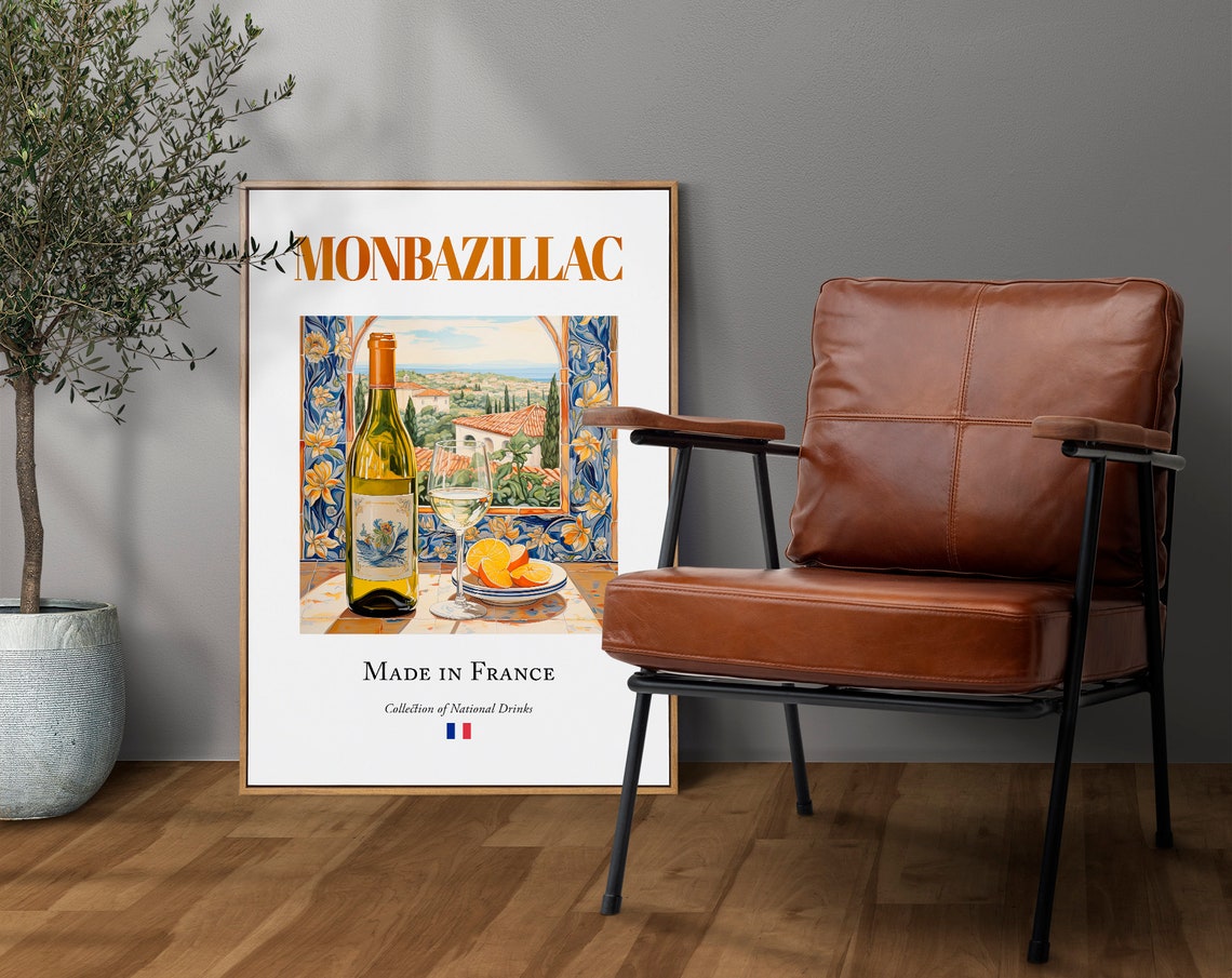 Monbazillac Wine on Maiolica Tile, Dordogne Art Print - Image 4