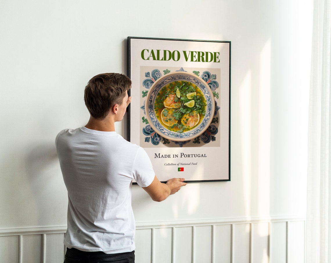 Caldo Verde on Azulejo Tile, Portugal Food Art Print - Image 3
