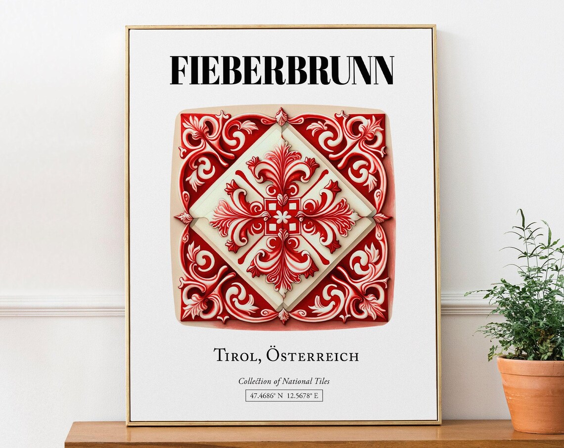 Fieberbrunn Tirol Austria Traditional Tile Pattern Poster