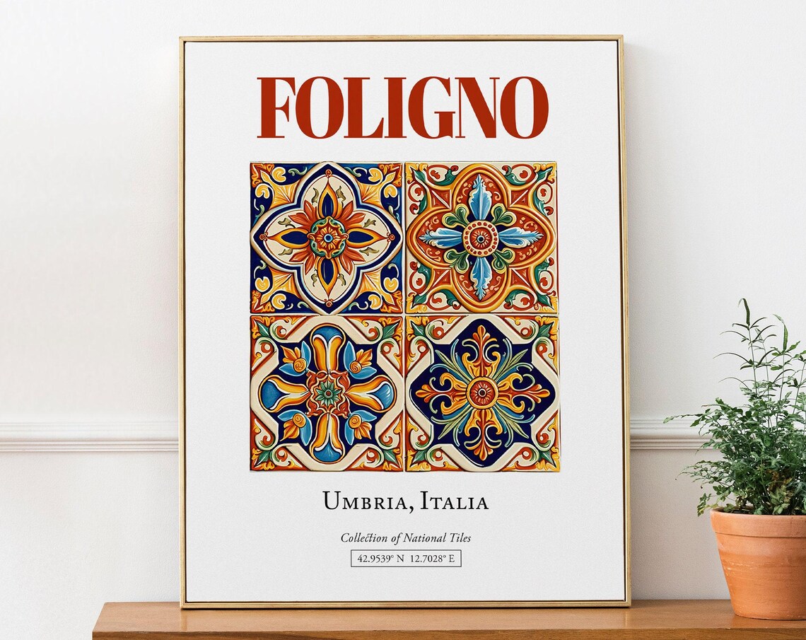 Foligno Umbria Italy Traditional Maiolica Tile Art Print