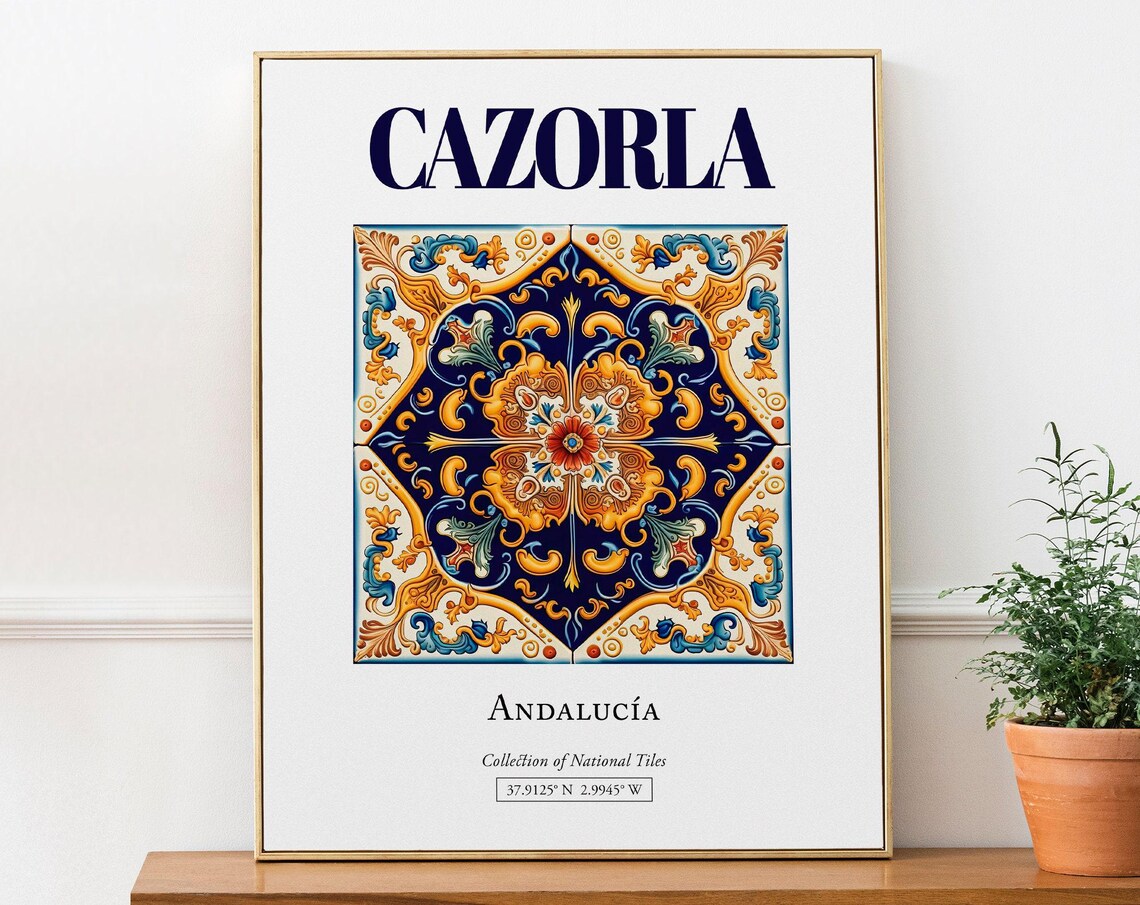 Cazorla Andaluca Spain Folk Tile Travel Poster