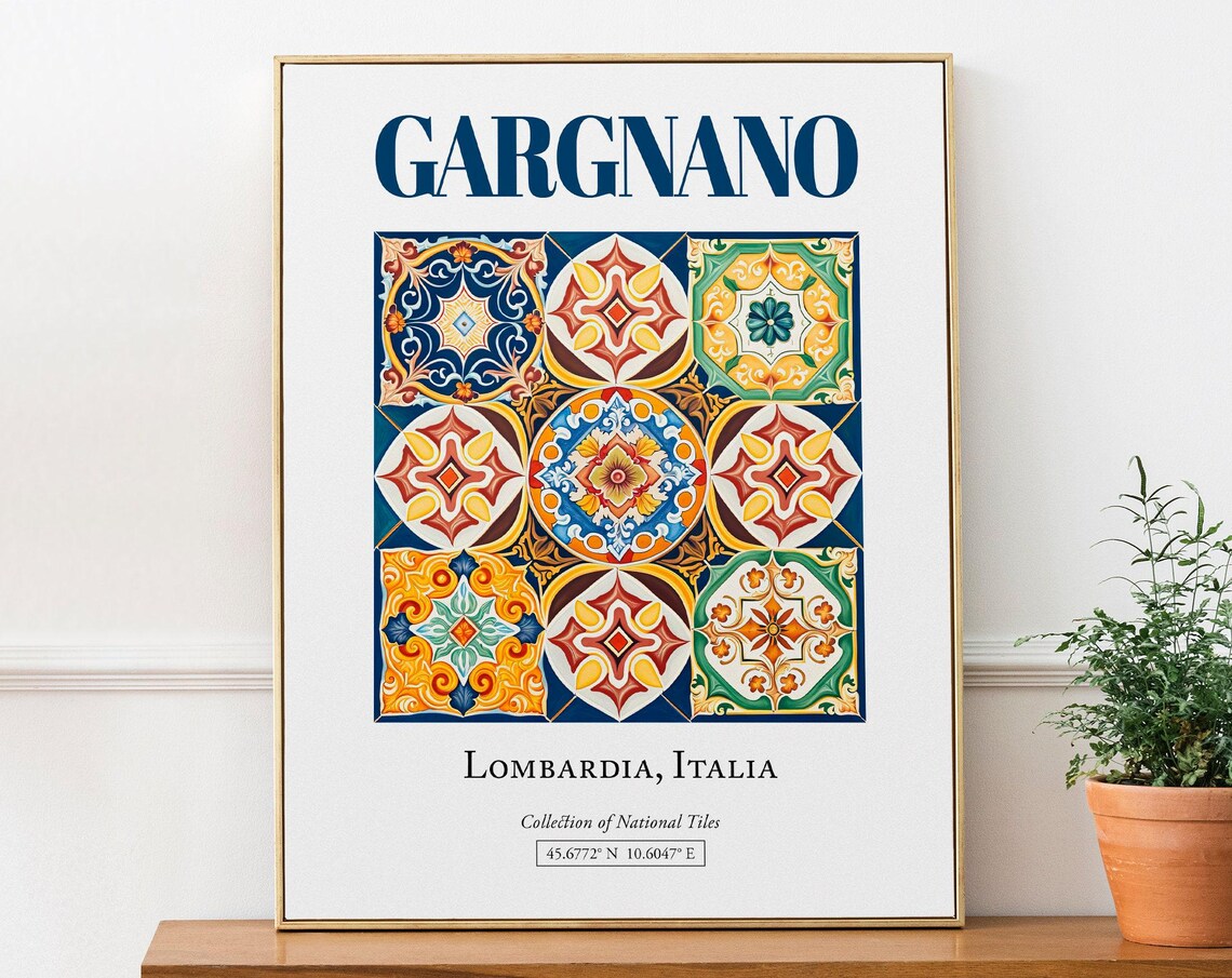 Gargnano Lombardia Italy Minimalist Travel Poster