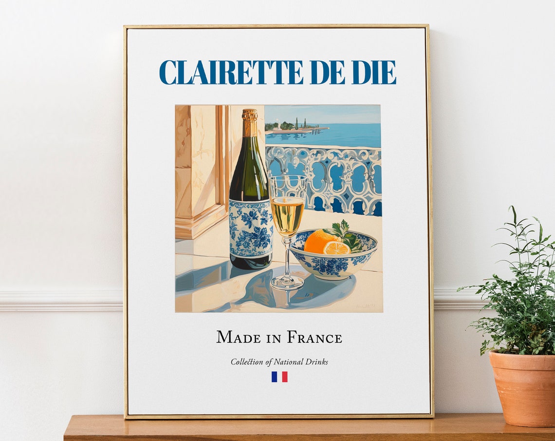 Clairette De Die Maiolica Tile, French Beverage Art Print