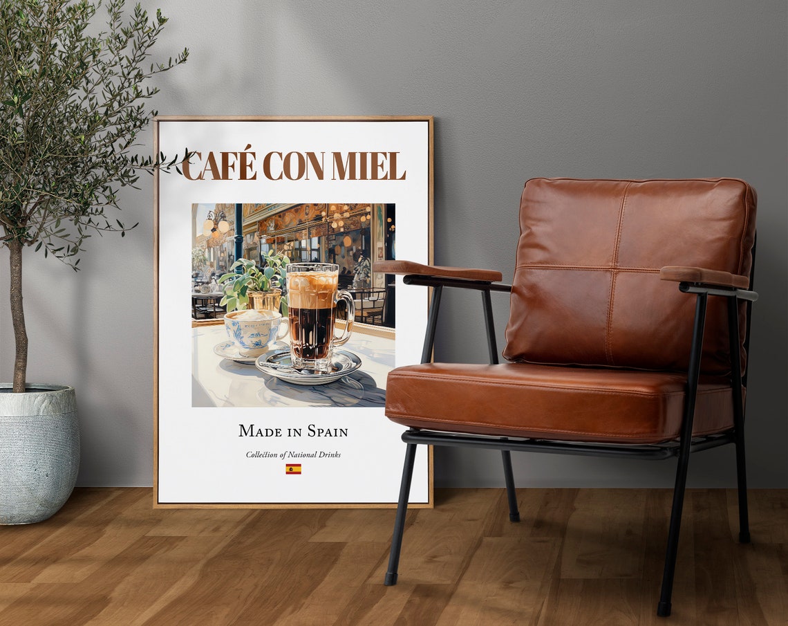 Caf Con Miel on Maiolica Tile, Poster Print - Image 4