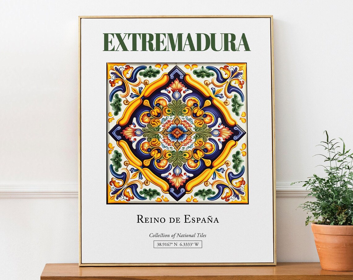 Extremadura Spain Minimalist Travel Poster Print