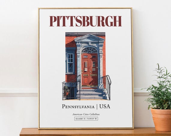 Pittsburgh Pennsylvania Minimalist Watercolor Art Print