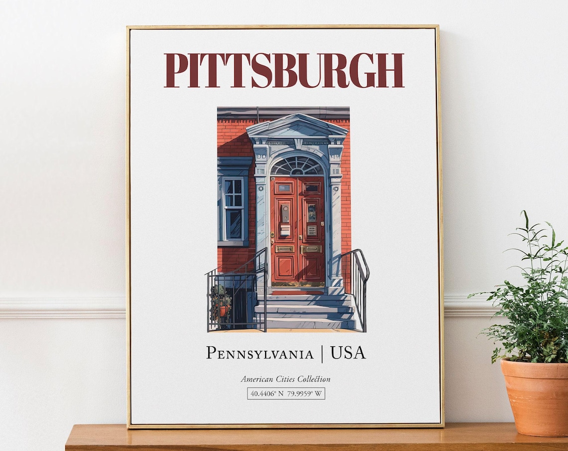 Pittsburgh Pennsylvania Minimalist Watercolor Art Print