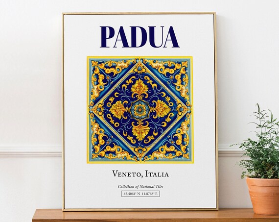 Padua Veneto Italy Traditional Maiolica Tile Poster