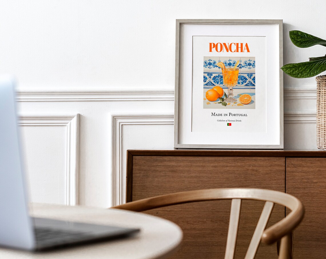 Poncha On Azulejo Tile Portugal Travel Poster - Image 4