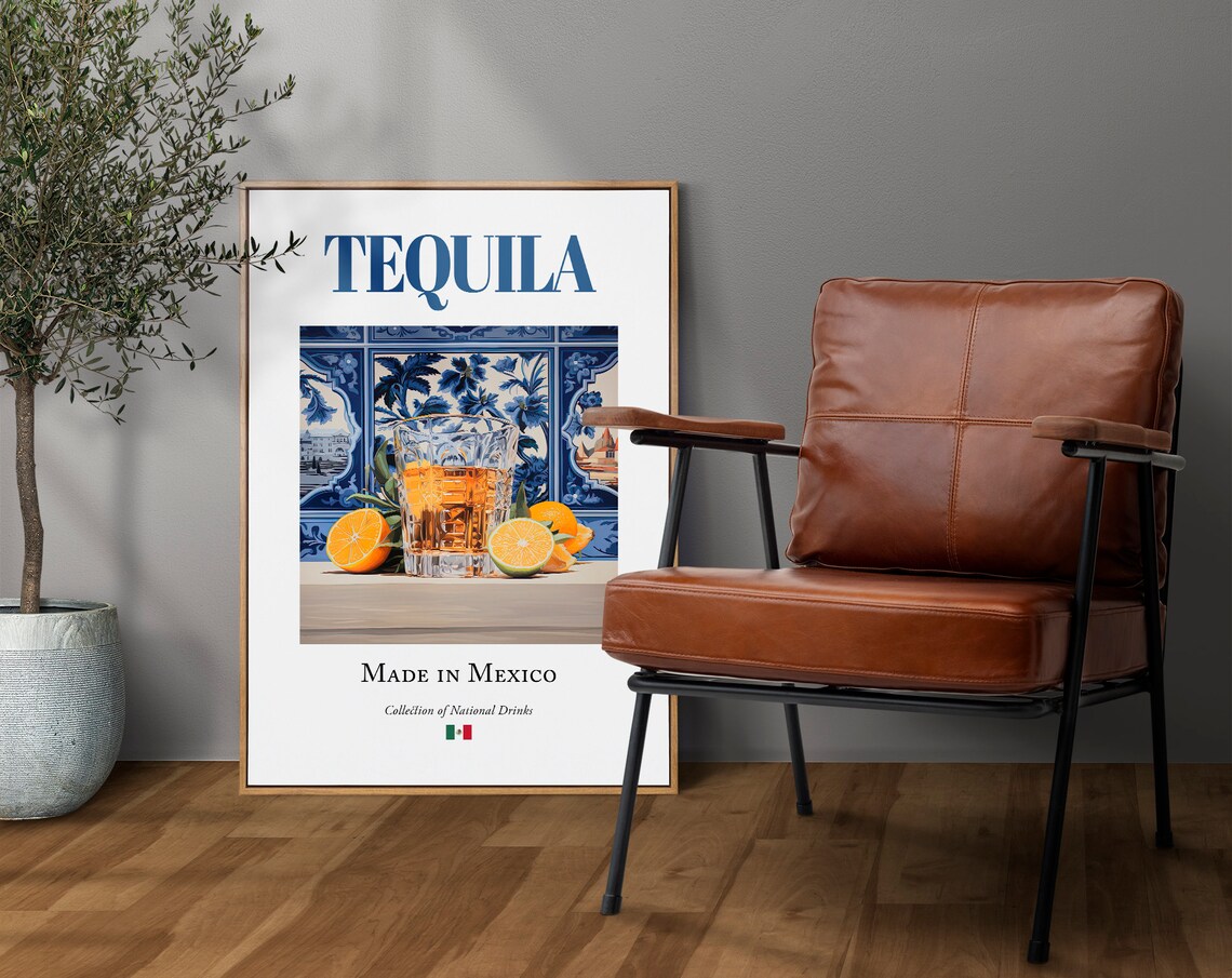 Tequila On Maiolica Tile, Traditional Mexican Art Print - Image 4