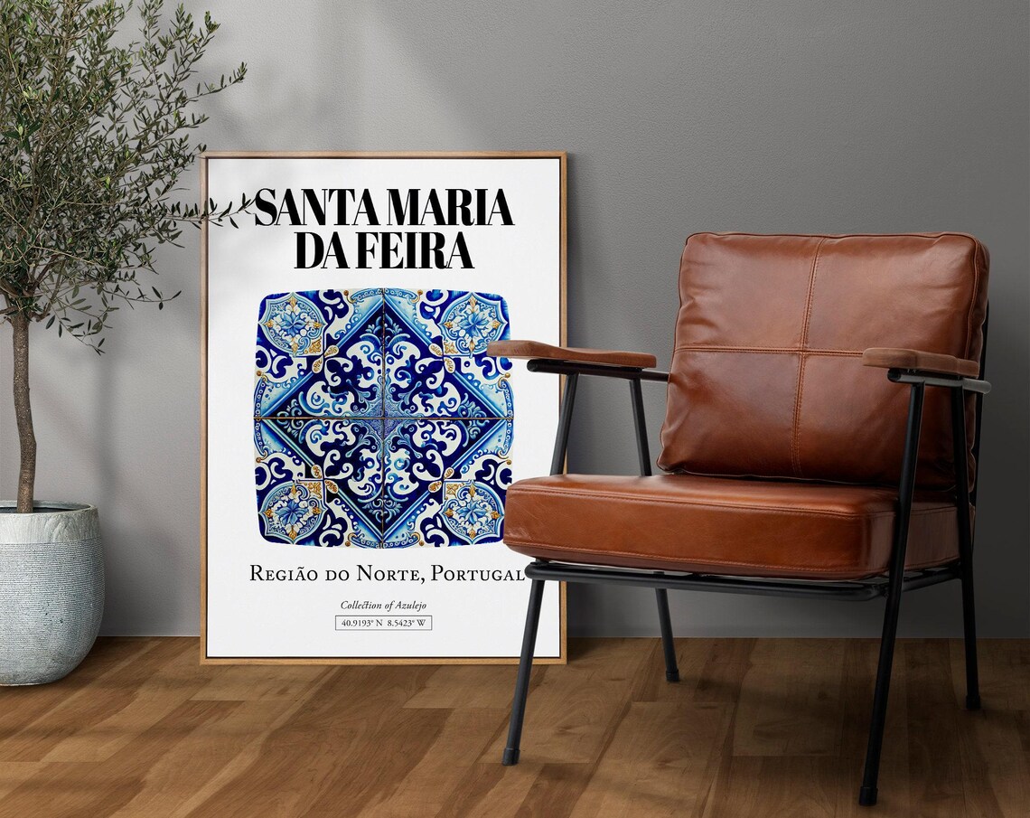 Santa Maria Da Feira Portugal Tile Pattern Art Print