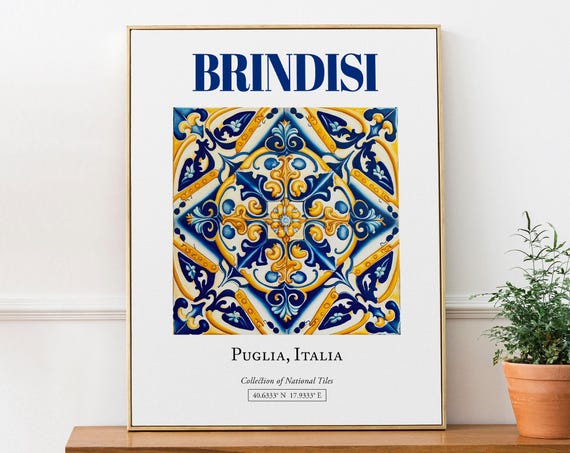 Brindisi Puglia Italy Minimalist Travel Poster