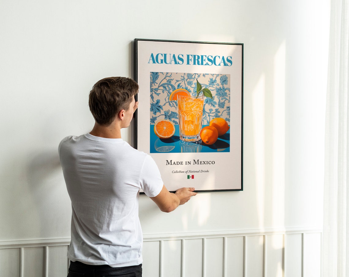 Aguas Frescas on Maiolica Tile, Mexican Beverage Art Print - Image 3