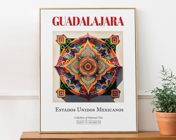 Guadalajara Mexico Folk Traditional Tile Art Print