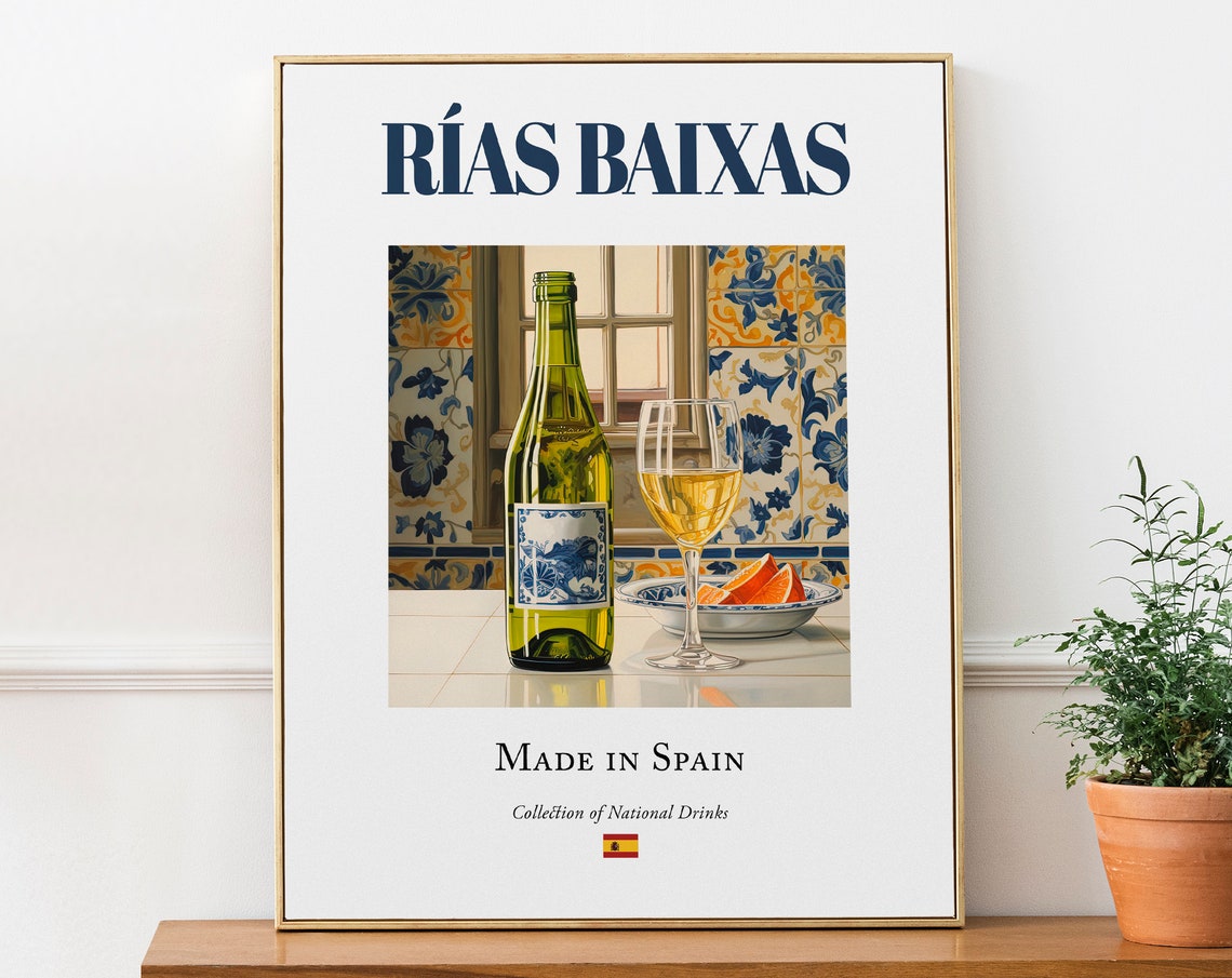 Ras Baixas On Maiolica Tile, Pontevedra Bar Poster