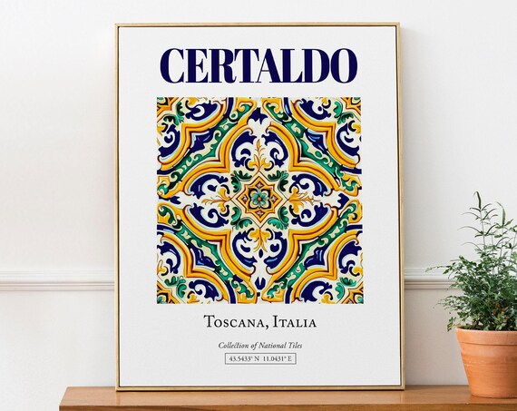 Certaldo Toscana Italy Folk Maiolica Tile Art Print