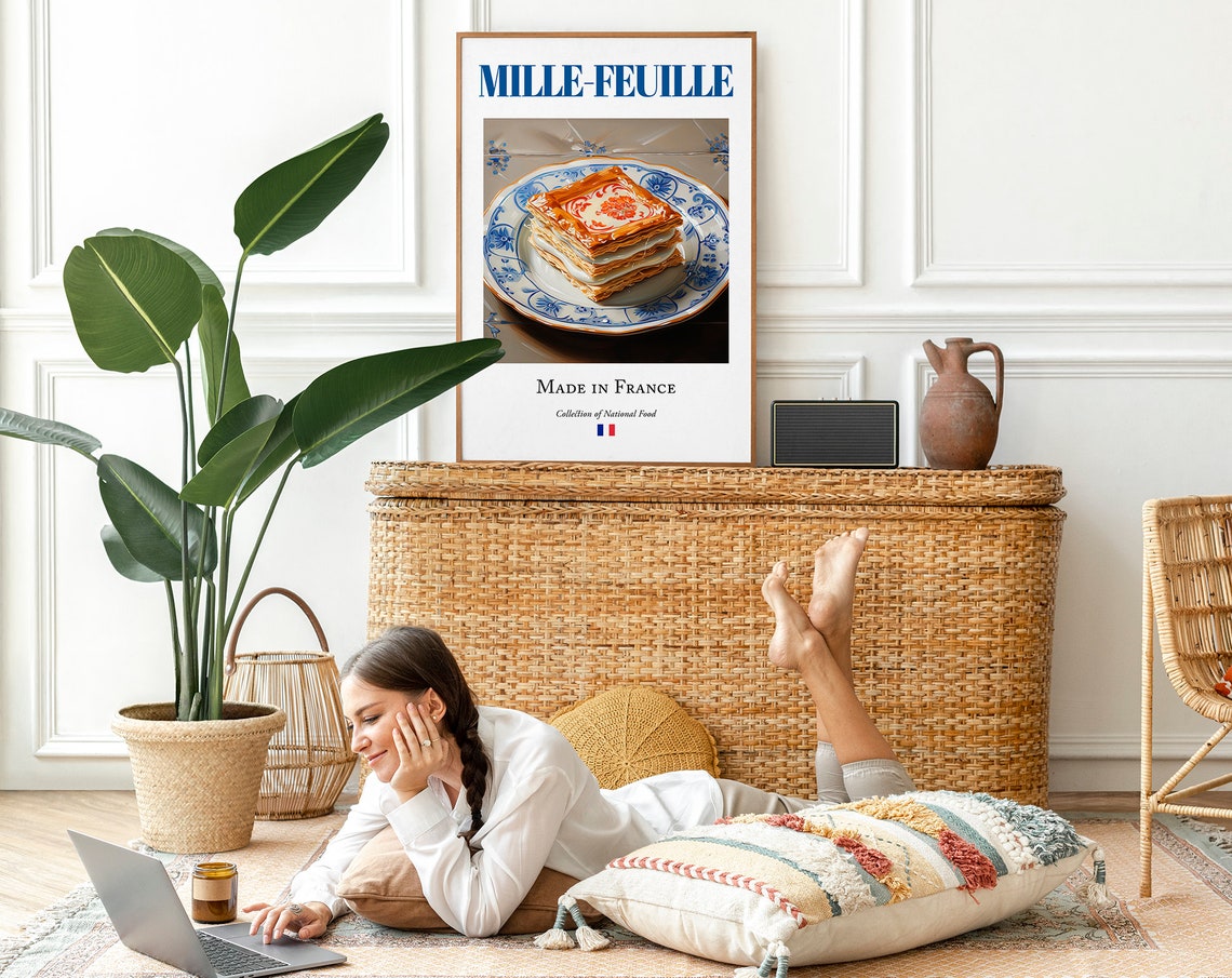 Mille Feuille On Maiolica Tile Plate, Art Print - Image 2