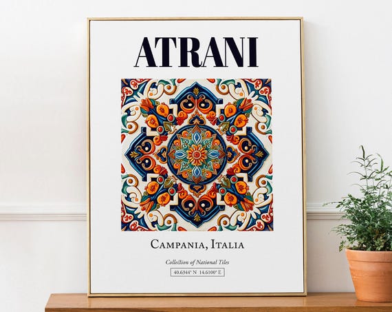 Atrani Campania Italy Folk Maiolica Tile Art Print
