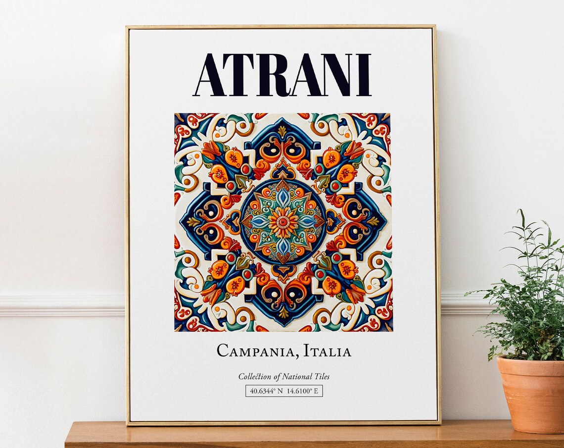 Atrani Campania Italy Folk Maiolica Tile Art Print