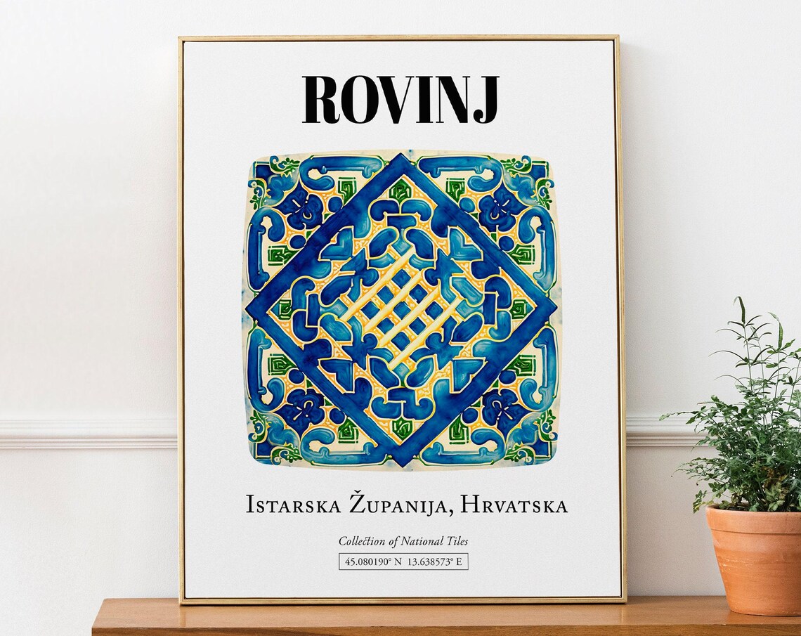 Split Croatia Traditional Tile Pattern Art Print