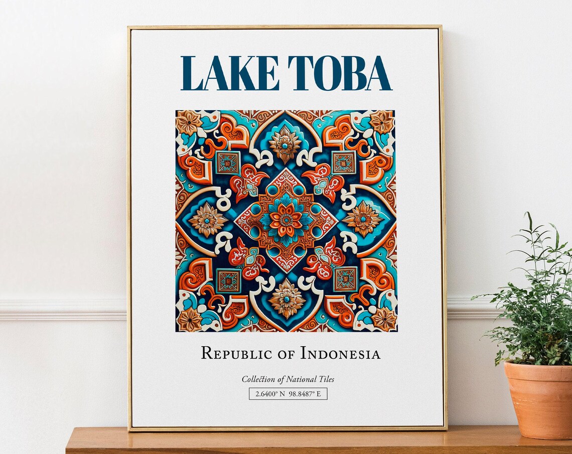 Lake Toba Indonesia Traditional Tile Wall Art Print