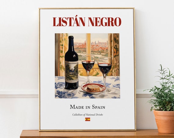 Listn Negro On Maiolica Tile, Kitchen Bar Art Print