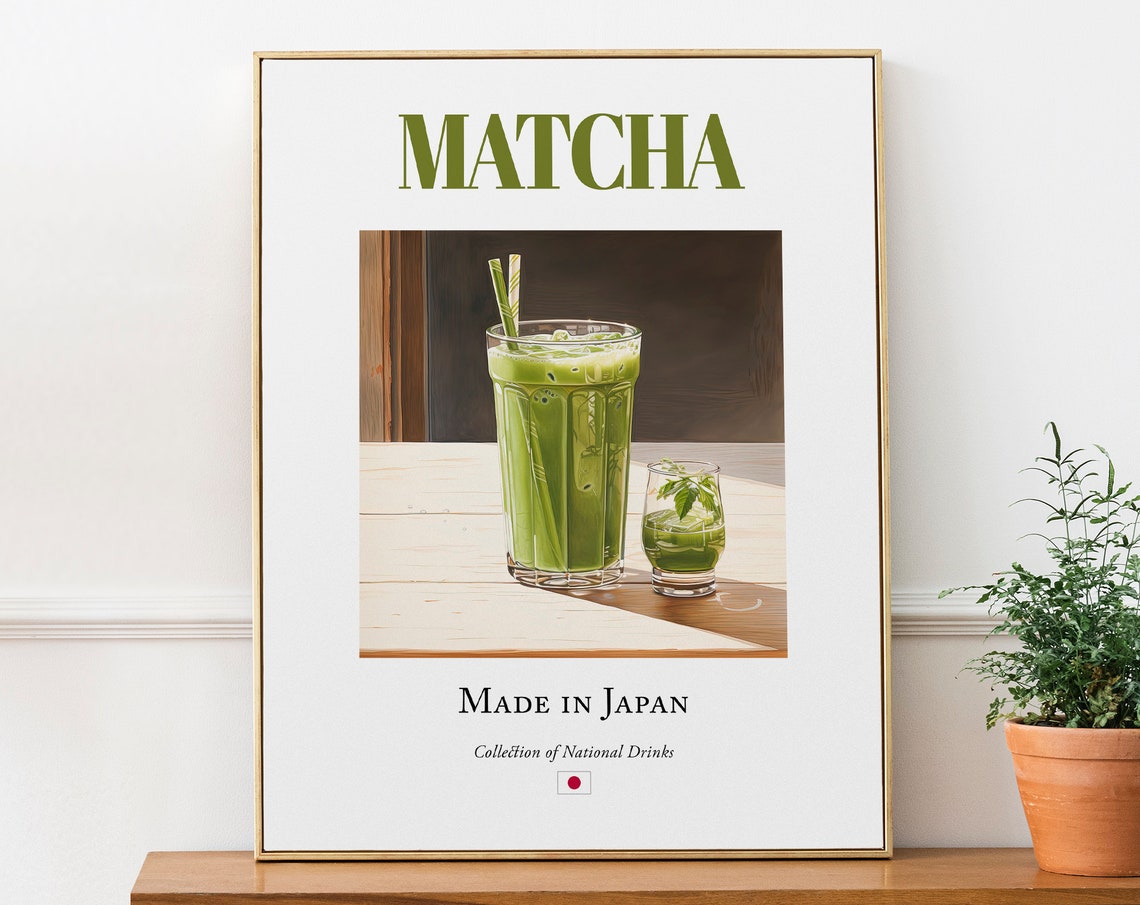Matcha On Maiolica Tile, Japanese Beverage Poster