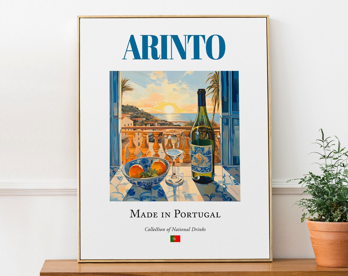 Arinto On Azulejo Tile, Portugal Beverage Poster