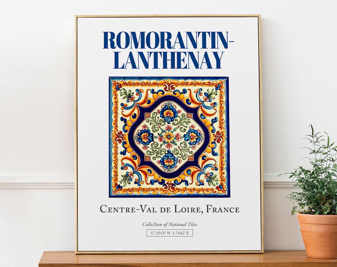 Romorantin-Lanthenay Travel Poster, Loire Valley Decor