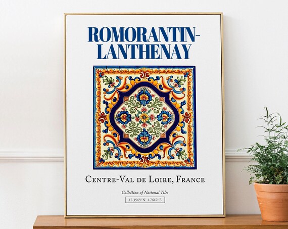 Romorantin-Lanthenay Travel Poster, Loire Valley Decor