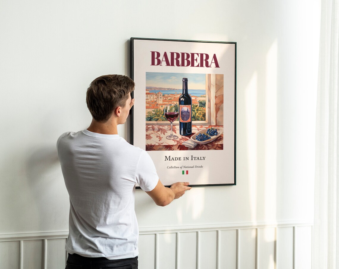 Barbera On Maiolica Tile, Italian Beverage Poster - Image 3