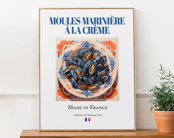 Moules Marinire La Crme On Maiolica Tile Plate, Poster