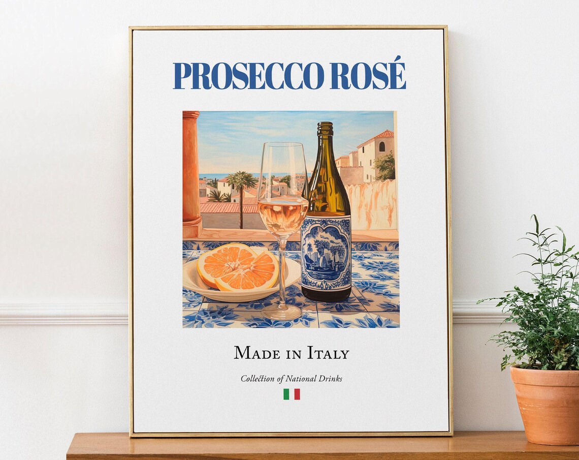 Prosecco Ros Italian Tile Kitchen Bar Art Print
