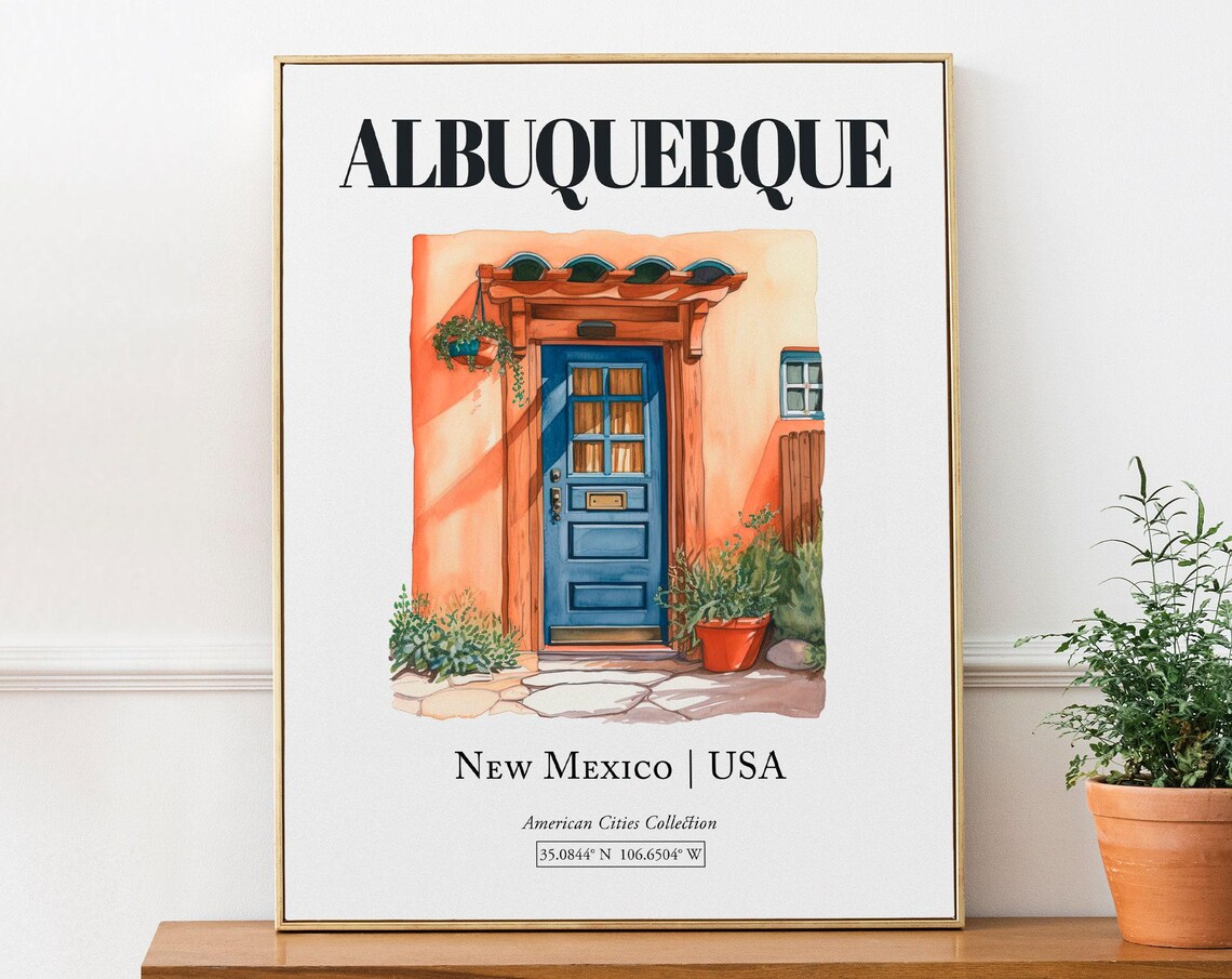 Albuquerque New Mexico Minimalist Watercolor Art Print