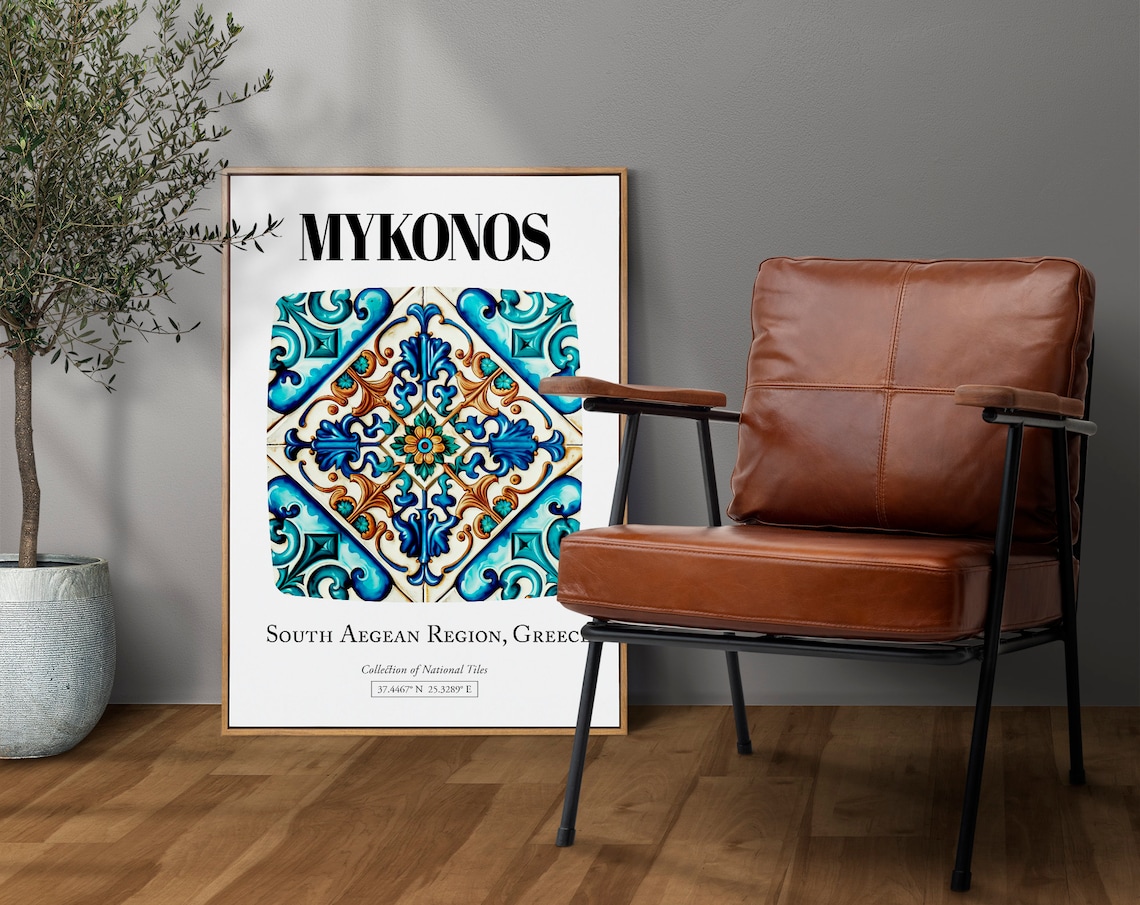 Mykonos Vibrant Tile Patterns, Greek Island Poster - Image 4