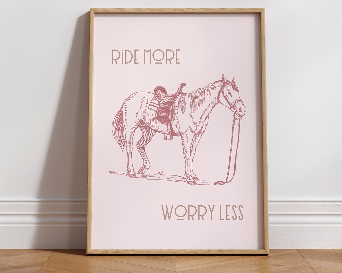 Coastal Cowgirl, Ride More Worry Less Art Print