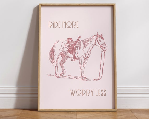 Coastal Cowgirl, Ride More Worry Less Art Print
