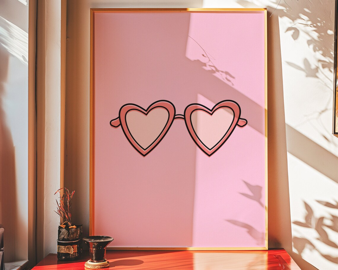 Heart Sunglasses - Contemporary Travel Poster