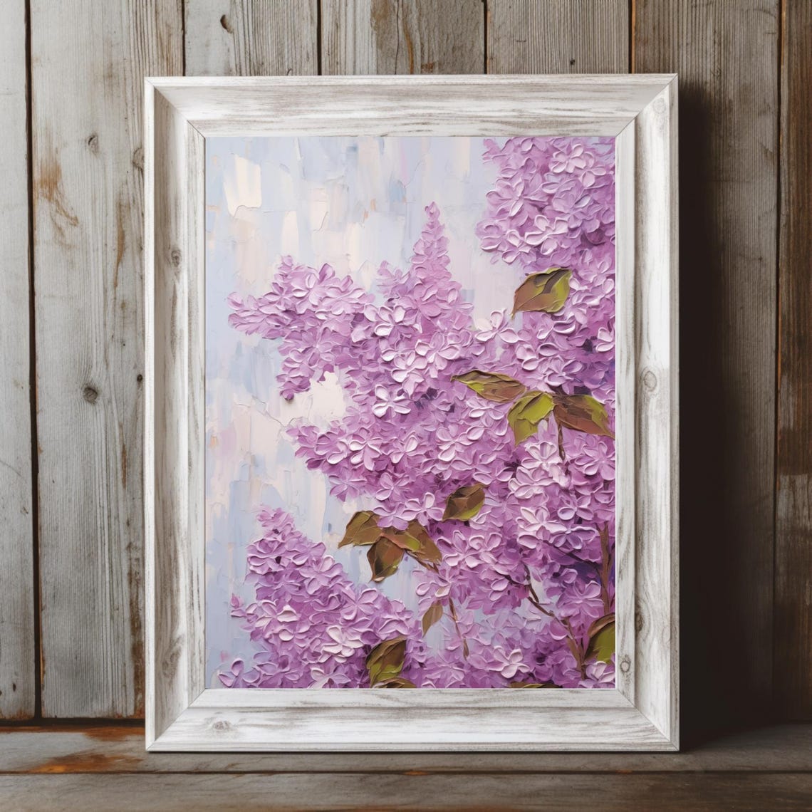 Lilac Art Print French Lilac Painting Vintage Floral Wall Art Spring Flower Impasto Oil Painting Provence Countryside Decor - Image 5