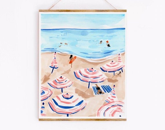 Beach Ocean Wall Art Print, Tropical Coastal Decor