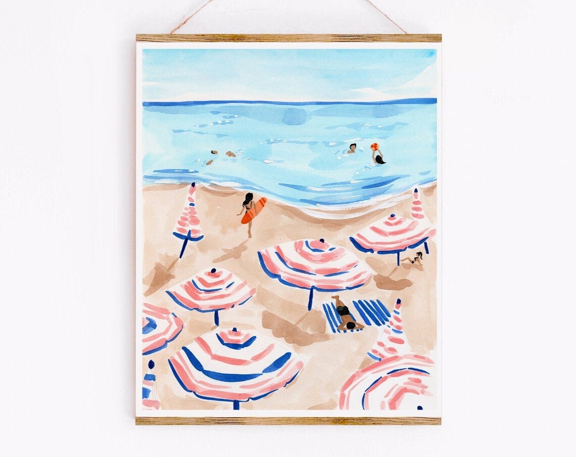 Beach Ocean Wall Art Print, Tropical Coastal Decor