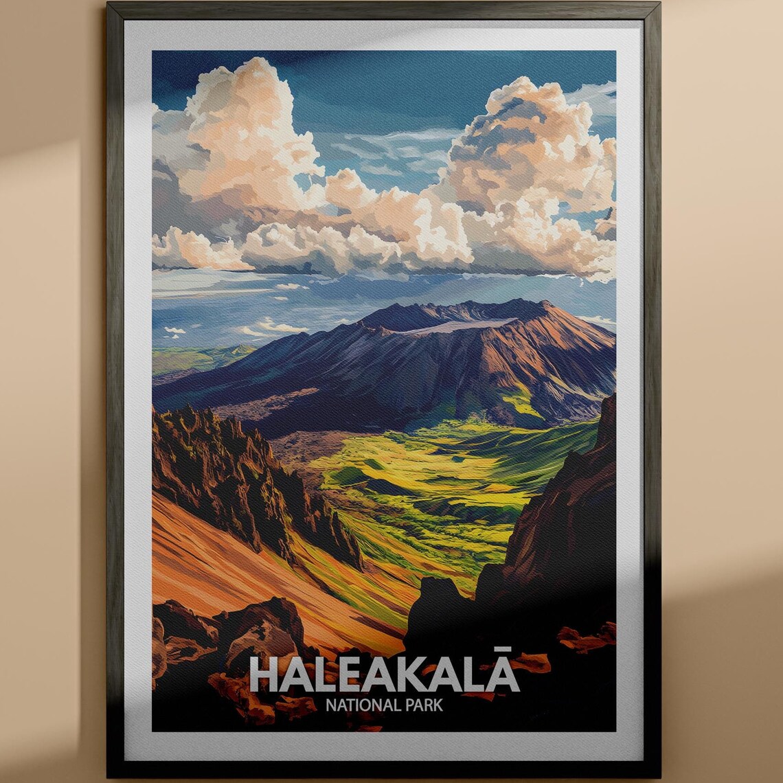 Haleakala National Park Hawaii Island Volcano Scenic Travel Poster