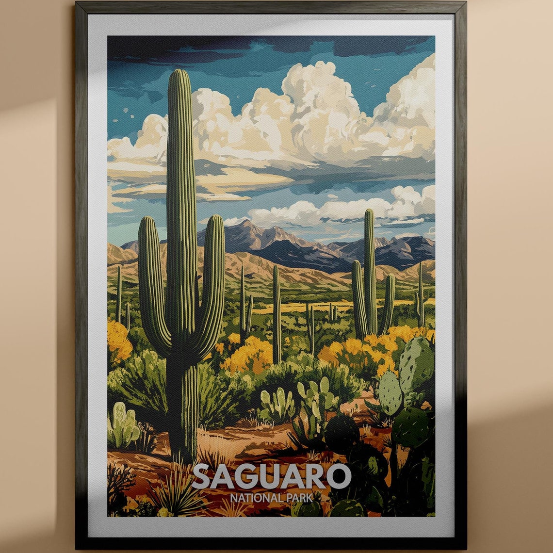 Saguaro Print Saguaro National Park Poster United States National Parks Art United States Travel Poster Nature Prints