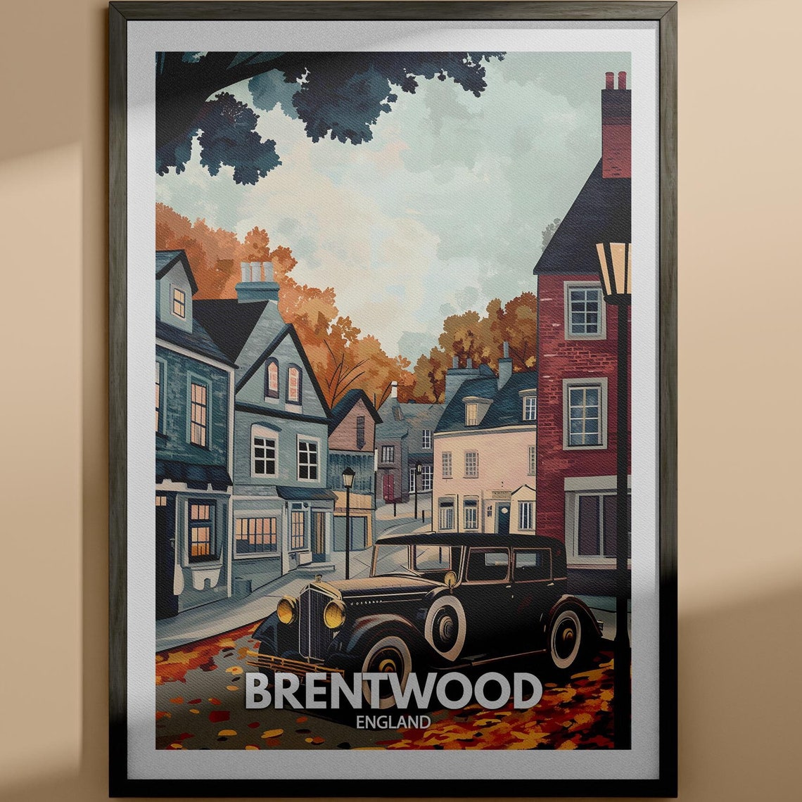 Brentwood Print Brentwood Travel Poster England Wall Art Print England Home Decor Travel Wall Art Decor Unique City Poster